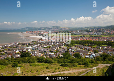 Penrhyn Bucht an der Küste von Nordwales angesehen von der Spitze der Landzunge Little Orme Stockfoto