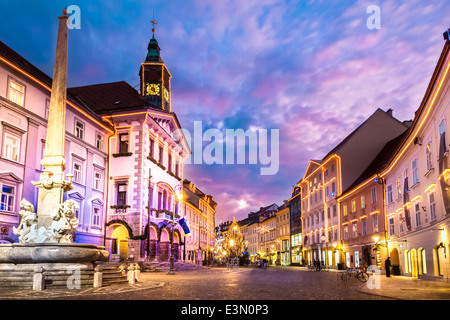 Ljubljana Stadt Zentrum, Slowenien, Europa. Stockfoto