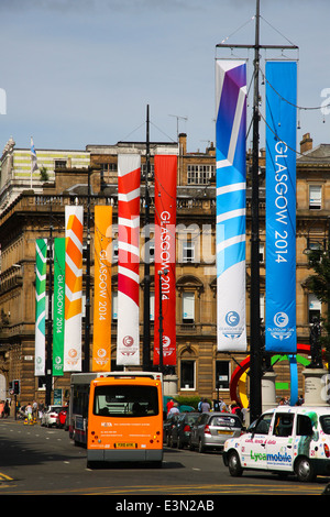 Commonwealth Games-Banner in George Square Glasgow Stockfoto