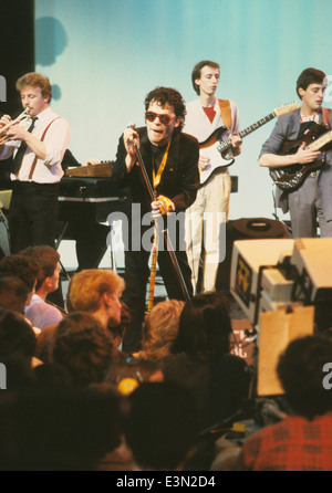 IAN DURY AND THE BLOCKHEADS UK-Rock-Gruppe im Jahr 1983 Stockfoto