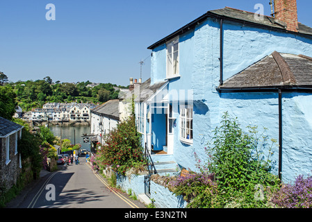 Die am Fluss Dorf Bodinnick nahe Fowey in Cornwall, Großbritannien Stockfoto