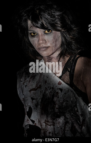 Weibliche Vampir. Malerisch und grunge Effekt Bild - Halloween event Stockfoto