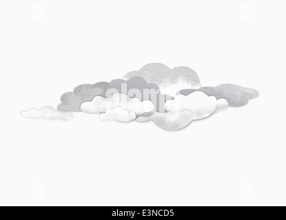 Gewitterwolken vor weißem Hintergrund Stockfoto