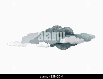 Gewitterwolken über weißem Hintergrund Stockfoto