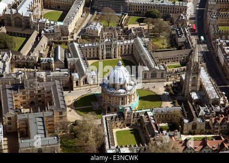 Luftaufnahme des Stadtzentrum von Oxford und Oxford University colleges Stockfoto