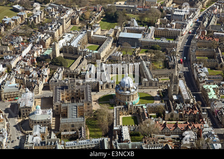 Luftaufnahme des Stadtzentrum von Oxford und Oxford University colleges Stockfoto