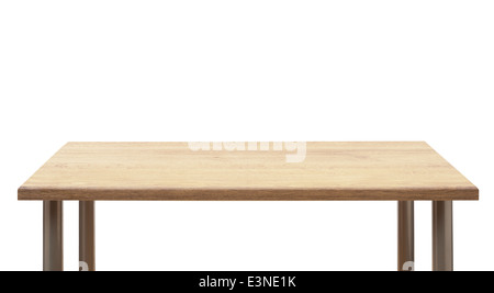 Leer oben in der Tabelle, isoliert. Stockfoto