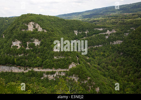 Typische Landschaft des Jura: Gorges de Nouailles, Franche-Comté, Doubs, Frankreich Stockfoto