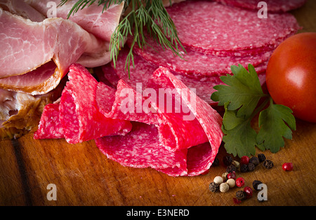 Wurst und Fleisch Stockfoto