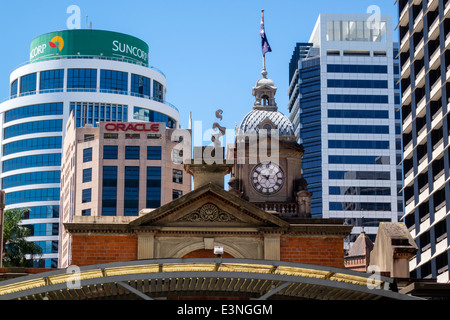 Brisbane Australien, Hauptbahnhof, Gebäude, modernes Hochhaus, Büro, Oracle, Suncorp, Wolkenkratzer, Skyline der Stadt, AU140316033 Stockfoto