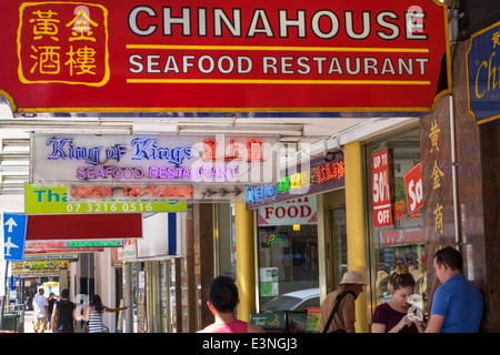 Brisbane Australien, Fortitude Valley, Chinatown, Restaurant Restaurants Essen Essen Essen Café Cafés, Schild, Neon, Chinesisch, Zeichen, hanzi, AU140316043 Stockfoto