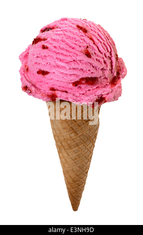 Erdbeer-Eis (+ Clipping-Pfad) Stockfoto