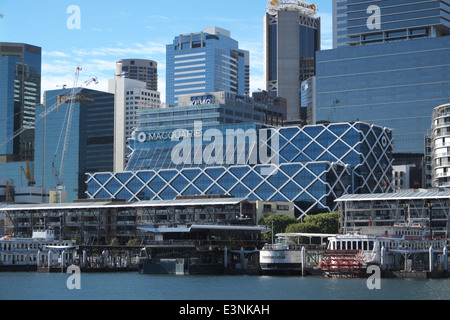 Darling Harbour und Bau Aktivität in Barangaroo, Sydney, new-South.Wales, Australien Stockfoto