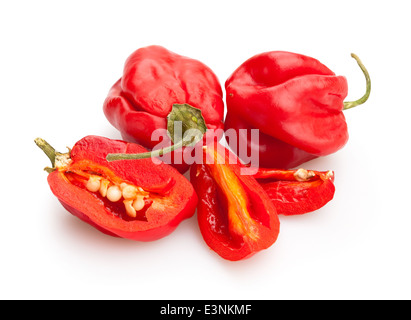 Chili Peppers isoliert Stockfoto