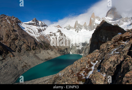 Laguna Sucia und Mount Fitz Roy-massiv. Nationalpark Los Glaciares. Patagonien. Argentinien Stockfoto