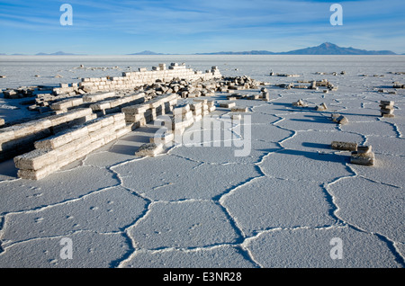 Salzziegel. Salar de Uyuni. Bolivien Stockfoto
