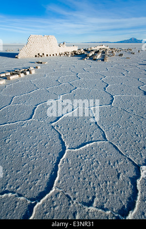 Salz Sechsecke. Salar de Uyuni. Bolivien Stockfoto