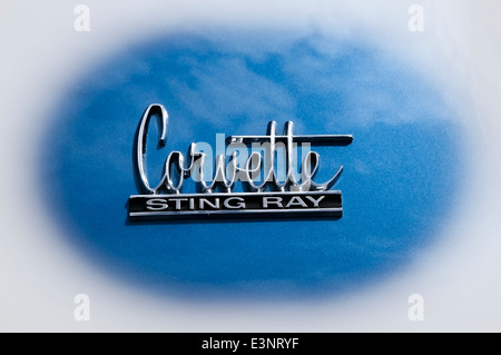 Emblem der Chevrolet Corvette Stingray, Auto Show, Corvette, Philadelphia, PA, USA, Nordamerika Stockfoto
