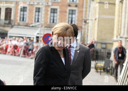 Ypern, Belgien. 26. Juni 2014, Angela Merkel auf der WWI 100. Geburtstag mit Staats-und Regierungschefs in Ypern (Belgien) Credit: Caroline Vancoillie/Alamy Live News Stockfoto