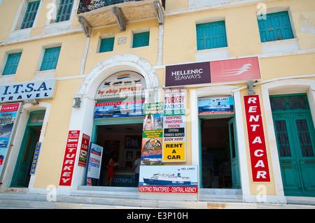 Reisebüro, Sofouli, Meer Straße, Vathy, auch bekannt als Stadt Samos, Samos Insel, Griechenland, Europa Stockfoto