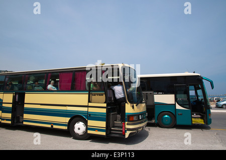 Bus Station, Sofouli, Meer Straße, Vathy, auch bekannt als Stadt Samos, Samos Insel, Griechenland, Europa Stockfoto