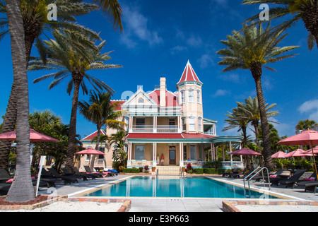 Pool im südlichsten House Inn in Key West, Florida, USA Stockfoto
