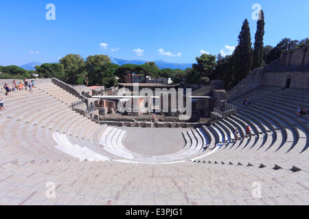 Das Teatro Grande in den archäologischen Stätten von Pompeji August 2012 Stockfoto