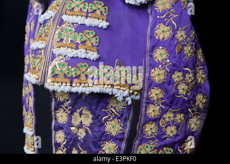 Detail von einem Traje de Luces Costum eines Toreros, Spanien Stockfoto