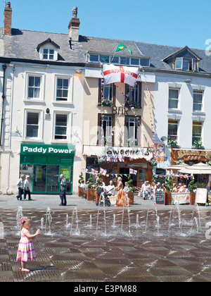 Der Brunnen auf dem Williamson Square im Stadtzentrum von Liverpool, Merseyside, Großbritannien Stockfoto