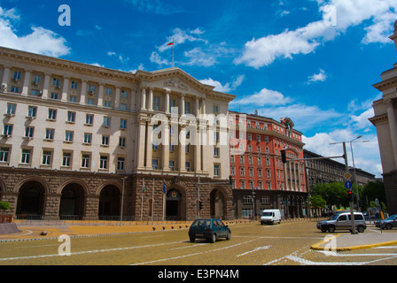 Nezavisimost quadratisch, mit Ministerium Ratsgebäude in Hintergrund, zentrale Sofia, Bulgarien, Europa Stockfoto