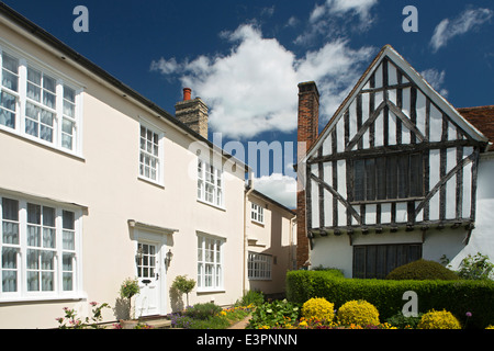 Suffolk, UK England Lavenham, High Street, Häuser Stockfoto