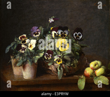 Henri Fantin-Latour - Stillleben mit Stiefmütterchen - 1874 Stockfoto