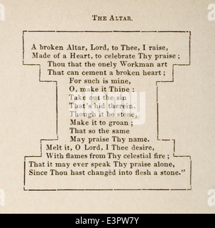 George Herbert (1593-1633) Gedicht "The Altar" erstmals veröffentlicht im "Tempel" im Jahr 1633. Stockfoto
