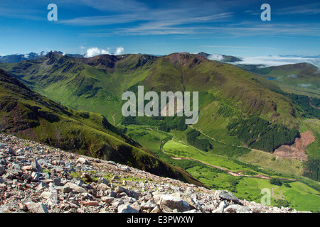 Glen Nevis und der Mamores von Ben Nevis, Lochaber Stockfoto