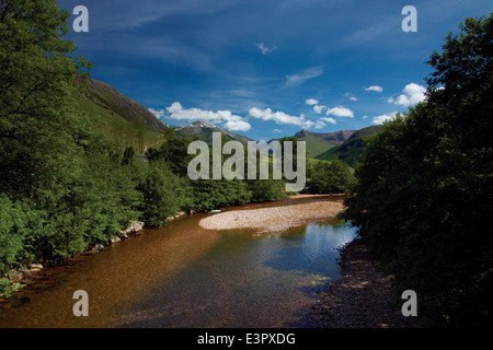 Der Fluss Nevis und der Mamores von in der Nähe von Achintee, Lochaber Stockfoto