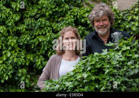 Reinhold Messner mit seiner Tochter Magdalena Schloss Juval - Italien - Juni 2014 Stockfoto