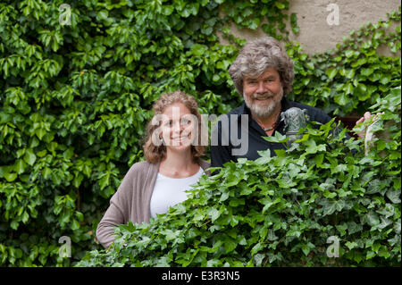 Reinhold Messner mit seiner Tochter Magdalena Schloss Juval - Italien - Juni 2014 Stockfoto