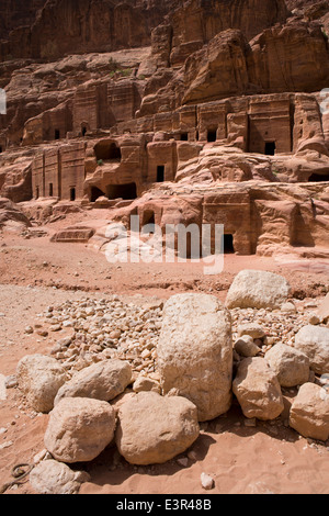 Jordan, Araba, Petra, Aneisho Gräber, UNESCO-Weltkulturerbe Stockfoto