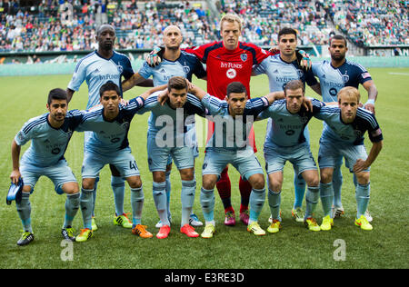 Portland, Oregon, USA. 27. Juni 2014.  Kansas City ab 11. Die Portland Timbers FC Sporting Kansas City in Providence Park auf 27. Juni 2014 gehostet. Bildnachweis: David Blair/ZUMA Wire/ZUMAPRESS.com/Alamy Live-Nachrichten Stockfoto