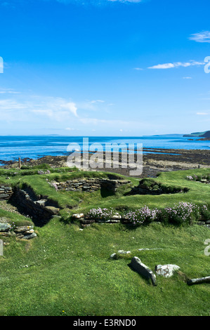 dh Brough of Birsay BIRSAY ORKNEY 9. 12. Jahrhundert Wikinger Wikinger-Siedlung Ruinen Stockfoto