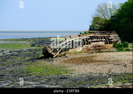 Altes Fischerboot in der Nähe von Saltmills, Co. Wexford, Irland Stockfoto