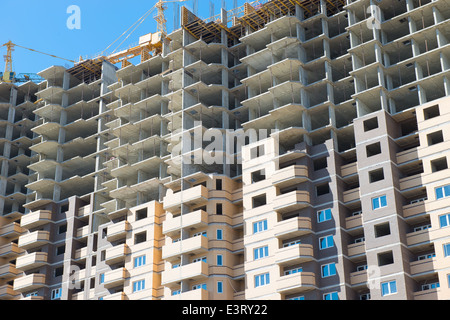 Bau des High-Rise Wohnung Haus Stockfoto
