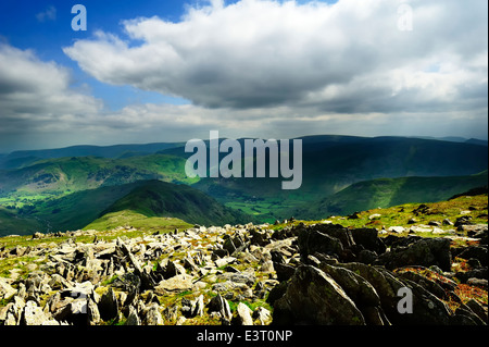 Ullswater Tal von Dove Crag Stockfoto