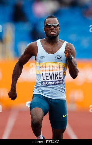 Birmingham, Vereinigtes Königreich. 28. Juni 2014. Nigel LEVINE (WSE) in Aktion im Halbfinale der Männer 400 m bei der Sainsbury britischen Leichtathletik-Meisterschaften von Alexander Stadium. Bildnachweis: Aktion Plus Sport/Alamy Live-Nachrichten Stockfoto