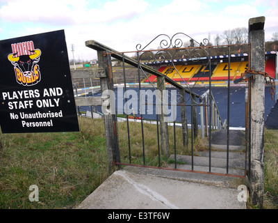 Ungewöhnliche Tor am Rugby Ground. Stockfoto