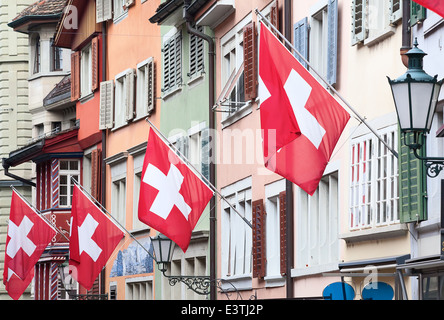 Schweizer Nationalfeiertag am 1. August in Zürich, Schweiz. Stockfoto