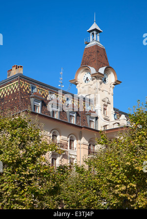 Berühmte Schweizer Stadt Lausanne. Ouchy Pier. Stockfoto