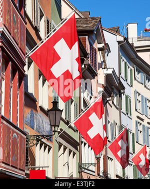 Schweizer Nationalfeiertag am 1. August in Zürich, Schweiz. Stockfoto