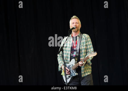 Glastonbury, UK. 29. Juni 2014. Billy Bragg führt auf dem Glastonbury Festival. Bildnachweis: James McCauley/Alamy Live-Nachrichten Stockfoto