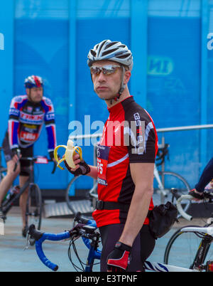 Manchester, UK. 29. Juni 2014. Tausende von Radfahrern an die 2014 Manchester Zyklus Ehre teilnehmen: Steven Purcell/Alamy Live News Stockfoto